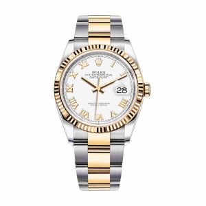 rolex datejust 126231lc steel yellow gold automatic white dial oyster replica