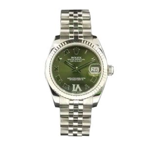 rolex datejust 220239 stainless steel green roman dial replica 2