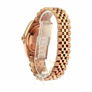 rolex datejust 279165 everose gold automatic green with diamond dial jubile