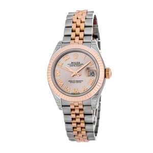 rolex datejust 279171 everose gold and steel automatic sundust dial replica