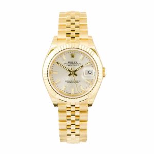 rolex datejust 279178 28mm yellow gold automatic silver dial 2