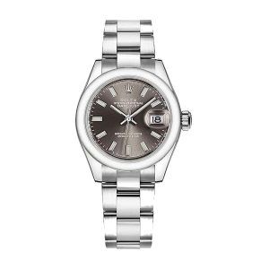 rolex datejust 28mm 279160 steel automatic dark grey dial