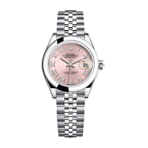 rolex datejust 28mm 279160 steel automatic pink dial 2