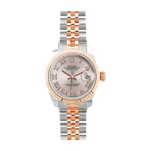 rolex datejust 28mm 279171 everose gold and steel automatic sundust dial 2