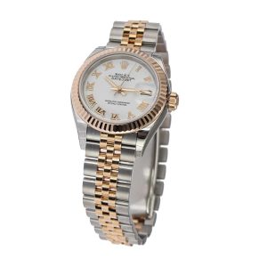 rolex datejust 28mm 279171 steel and everose gold automatic white dial replica