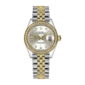 rolex datejust 28mm 279383rbr yellow gold automatic champagne diamond dial 1 2
