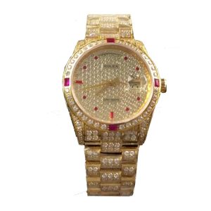 rolex datejust yellow gold diamond dial iced out 116625 replica