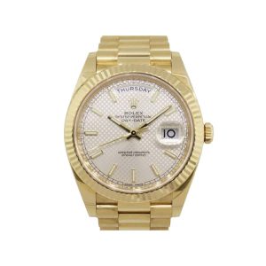 rolex day date 228238 yellow gold silver diagonal dial replica2