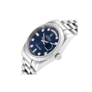 rolex day date 36 blue dial 128239 oyster replica rear
