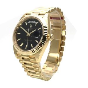 rolex day date 40 228238 40mm kw yellow gold black dial replica