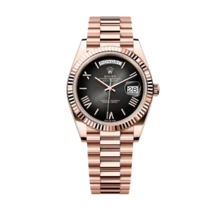 rolex day date 40 black smoke dial
