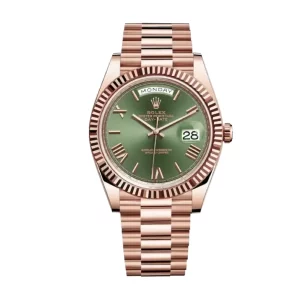 rolex day date rose gold green roman dial 1