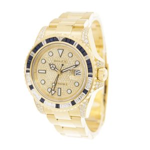 rolex gmt master 116758sa ii yellow gold automatic gold dial replica 1