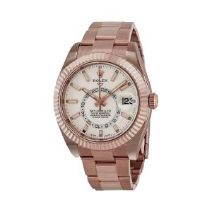 rolex sky dweller rose gold white dial 326935 oyster replica4