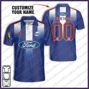 Personalise Throwback Auckland Blues Super Rugby Vintage 2000 Polo Jersey