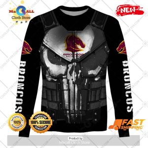 hot personalized nrl brisbane broncos punisher hoodie sweatshirt 3d 4 ckqhe
