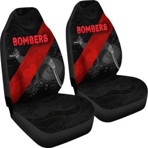 AFL Essendon Bombers Indigenous Black Car Seat Covers 1