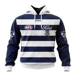 AFL Geelong Cats Custom Name Number 2023 Home Guernsey Pullover Hoodie