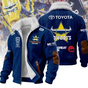 North Queensland Cowboys NRL Wool-Lined Fleece Zipper Jacket