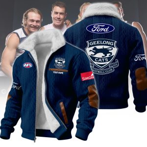 Geelong Cats AFL Wool-Lined Fleece Zipper Jacket