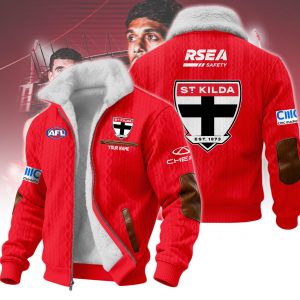 St Kilda Saints AFL Wool-Lined Fleece Zipper Jacket
