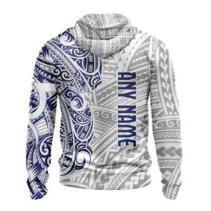 NRL New Zealand Warriors Custom Name Polynesian Pullover Hoodie Back