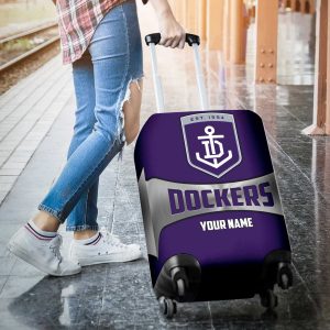 afl fremantle dockers custom name gift for fans luggage cover 2422