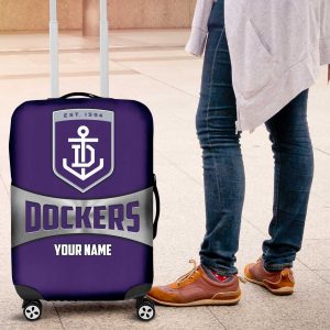 afl fremantle dockers custom name gift for fans luggage cover 2427