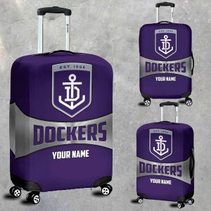 afl fremantle dockers custom name gift for fans luggage cover 2431