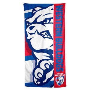 AFL West Coast Eagles Custom Name 2024 Home Jersey Luggage Cover AFL Western Bulldogs Blue Logo Beach Towel