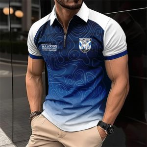 NRL Canterbury-Bankstown Bulldogs Personalized Zip Polo Shirt Gift For Fans